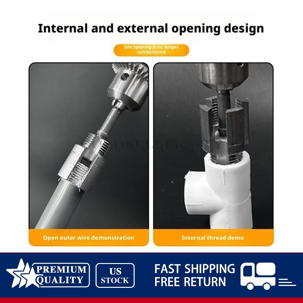 NEW Integrated Internal & External Pipe Threading-Tool PVC Pipe Threader Kit