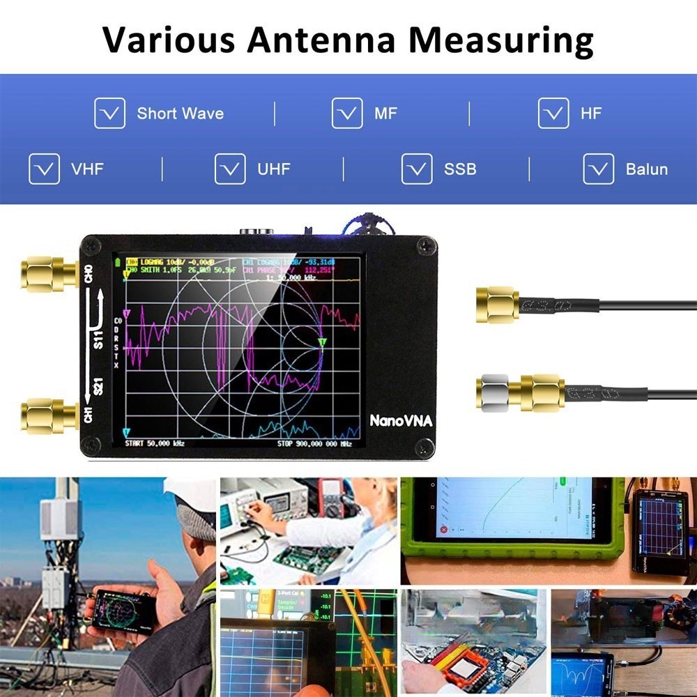 NanoVNA-H PCB Upgraded Version Vector Network Analyzer Support 10kHz-1.5GHz