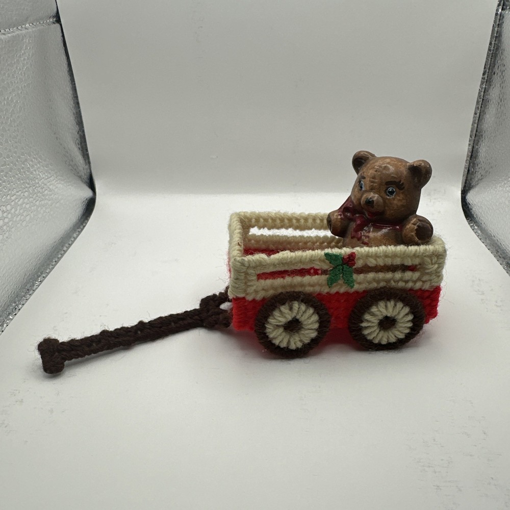 Christmas Decoration Bear In Wagon