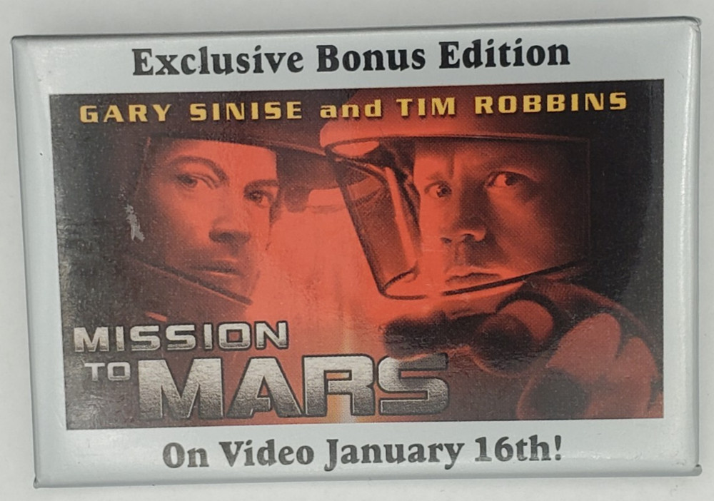 Vintage 2000 Mission to Mars on Video Promo Rectangular Pinback Button