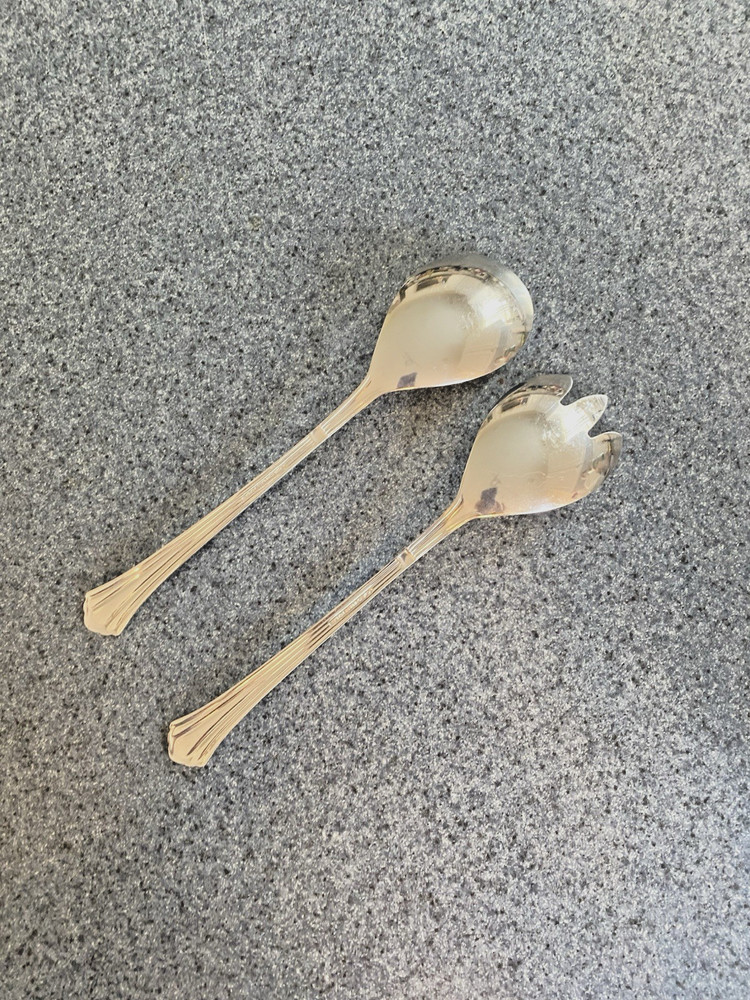 Estia DORIAN Stainless Steel 2 Pc SALAD SERVING SET - Solid Spoon & Fork