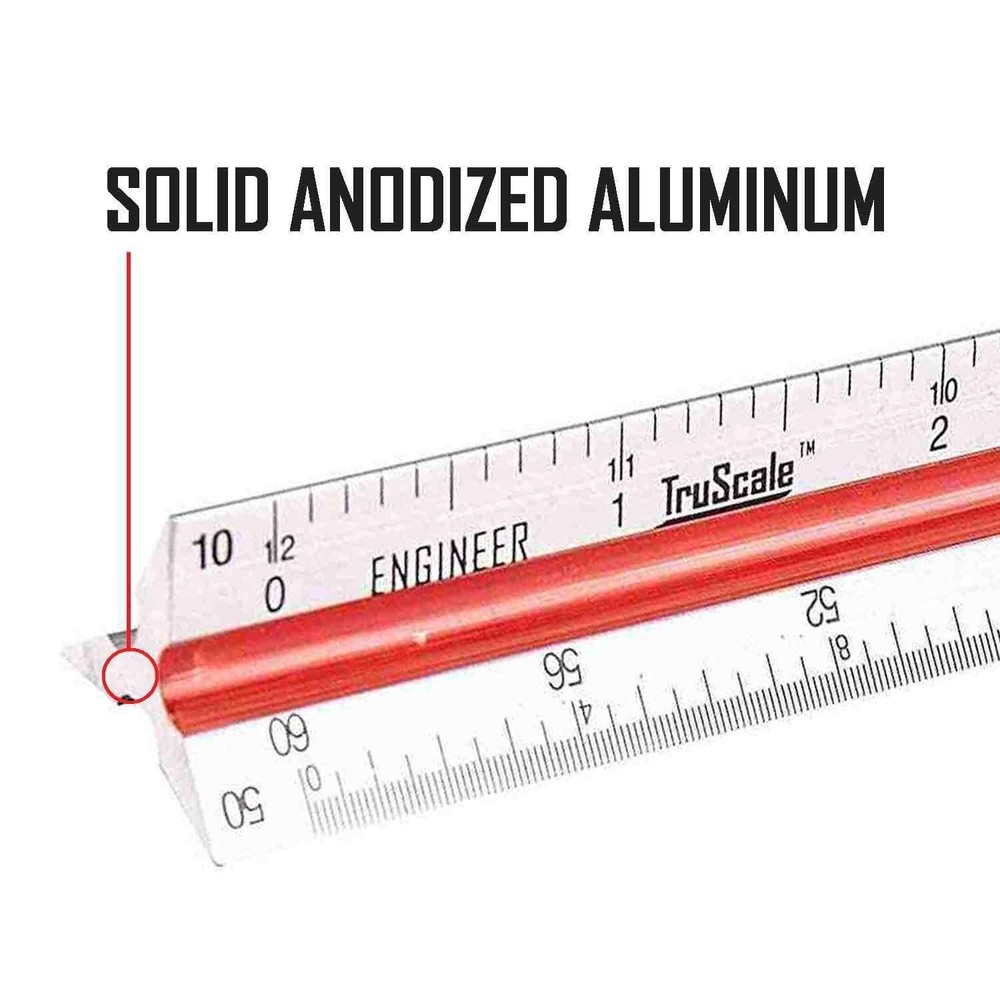 Triangular Engineering Scale Aluminum Ruler for Architects, Engineers and Stu...