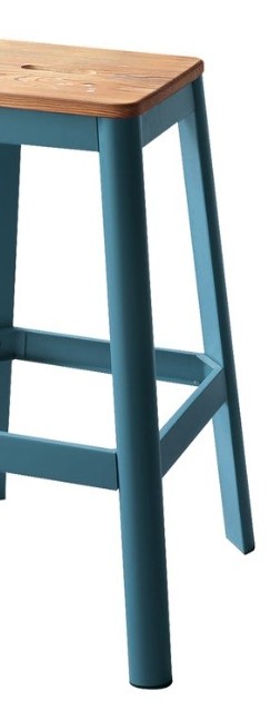 Jacotte Natural & Teal Finish Bar Stool
