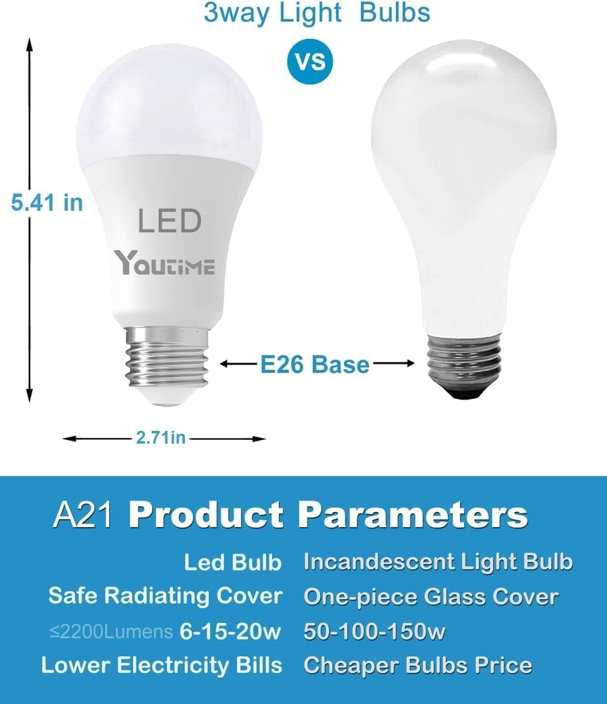 3 Way Light Bulbs 50 100 150 Watt