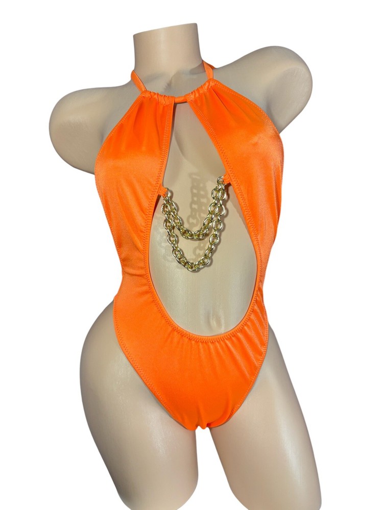 Exotic Dancewear 1 Piece Oranje