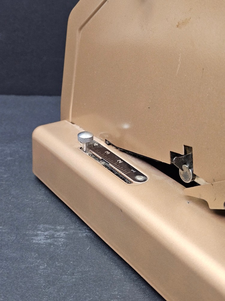 Paymaster X-550 Check Writer Machine & Key Beige Chrome