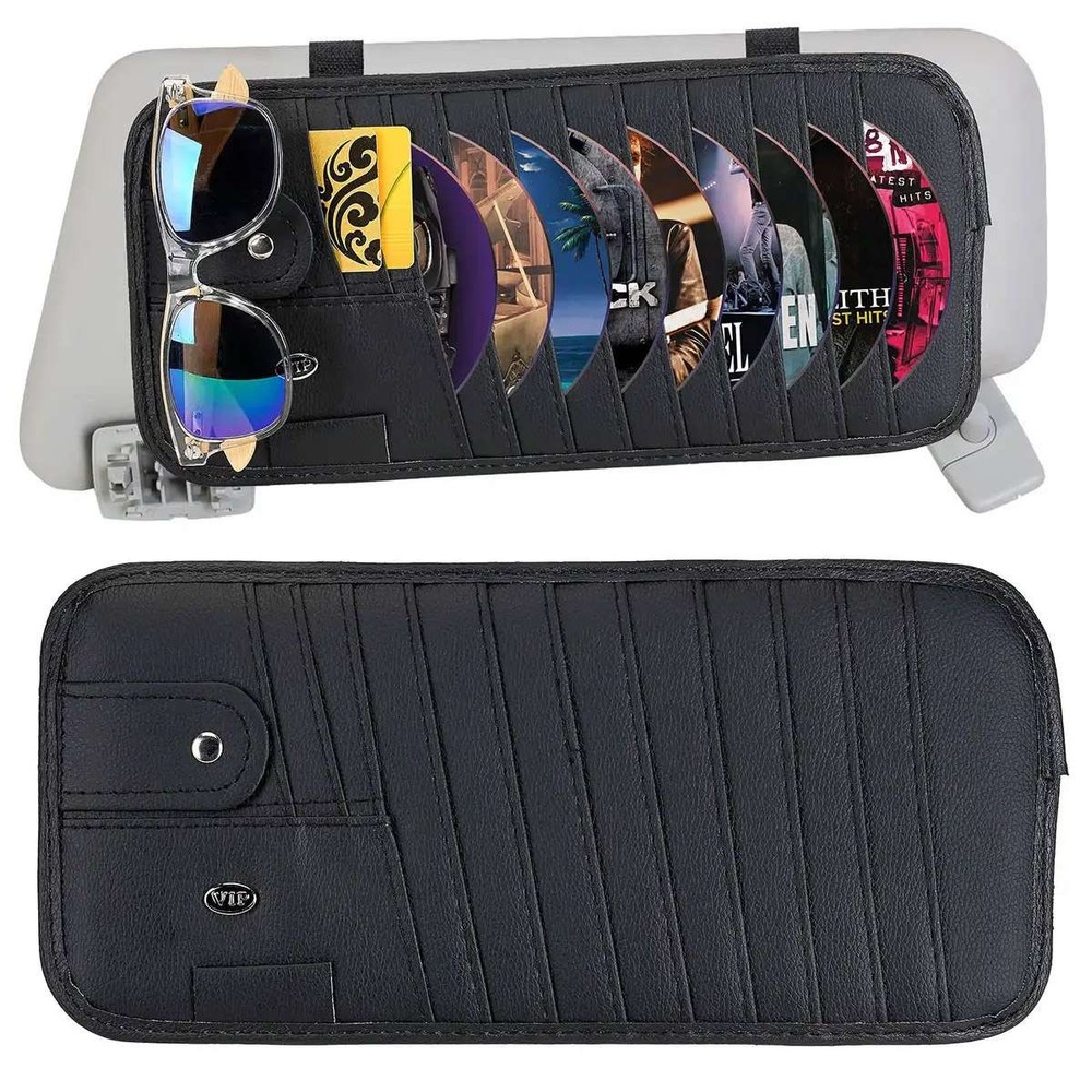 Car CD Holder DVD Vehicle Visor Storage Organizer Large Capacity CD Visor Case