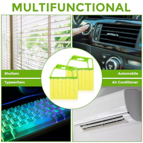 2-Pack Microfiber Blind Cleaner Tools - 7-Finger Washable Duster for Venetian