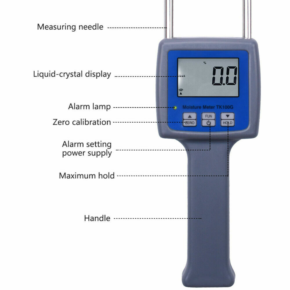 Grain Moisture Analyzer Moisture Meter with Backlight LCD for Rice Corn Wheat