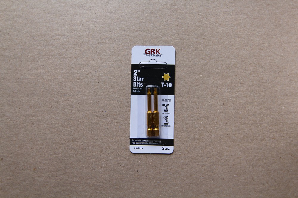 (3) GRK Fasteners 2" T-10 Star/Torx Bit 2-pk