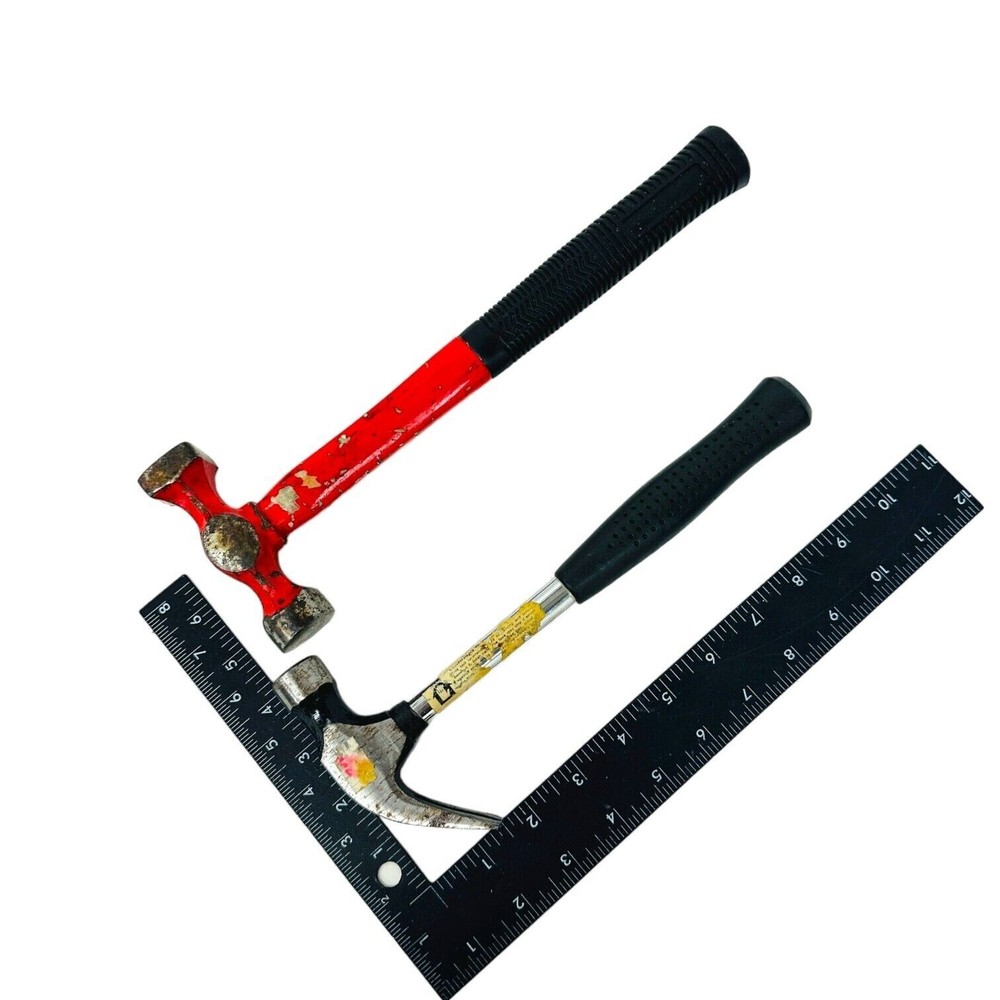 2 Pcs Assorted Curved Claw and Double Face Hammer Hand Tool Set