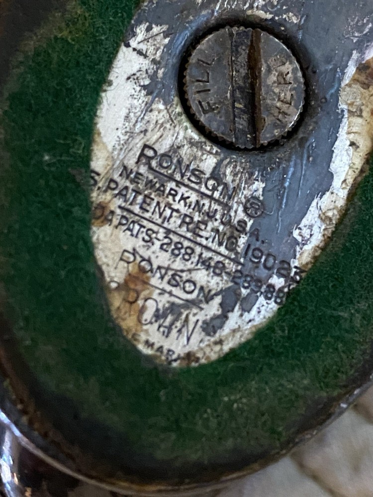 Vintage Ronson Crown Table Lighter Silver Plate 1950s