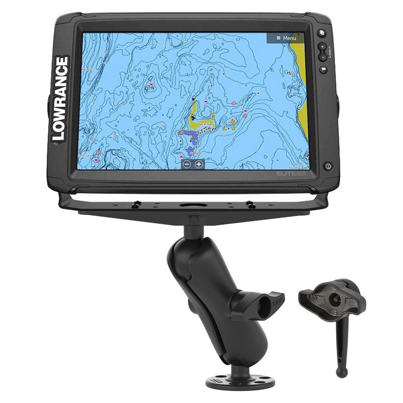 RAM-D-111-KNOB9HU  RAM Large Marine Electronics Mount with RAM H...