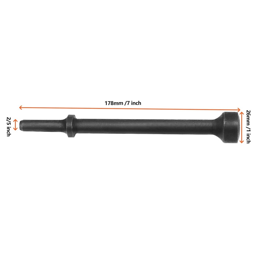 HEIHAK 2 PCS 2/5" Diameter 7 Inch Air Hammer Bits, Pneumatic Chisel Black