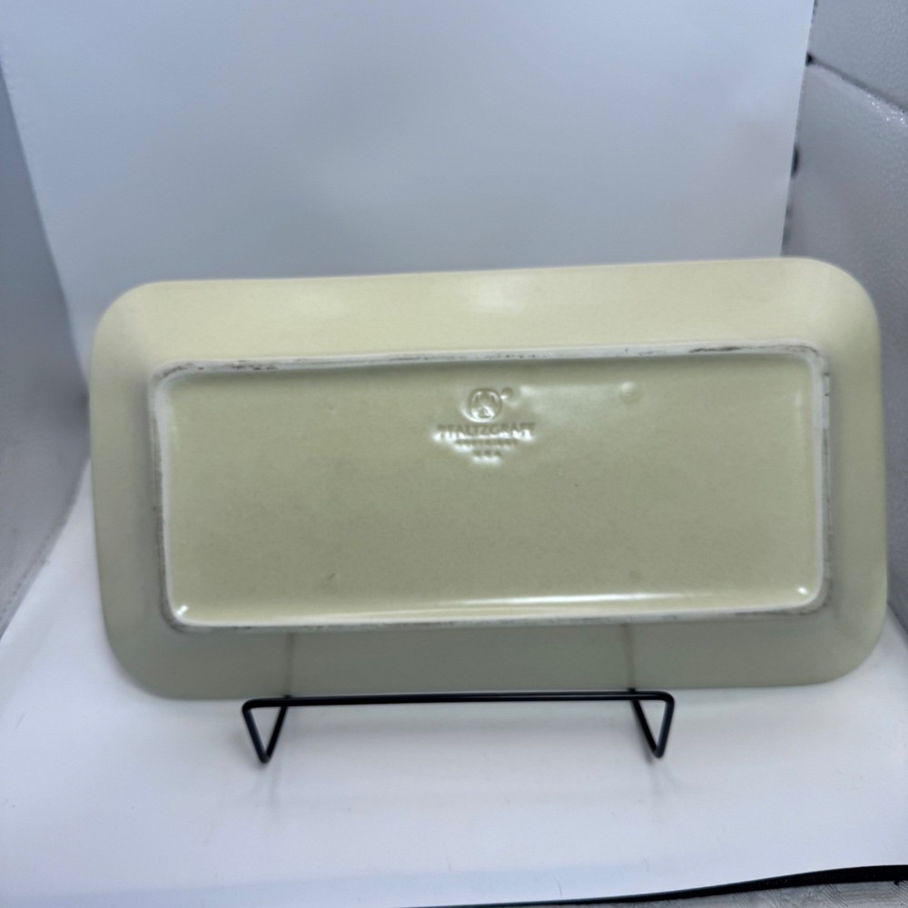 Pfaltzgraff Yorktowne Stoneware Rectangular Serving Tray Basketweave 11.5x5.5