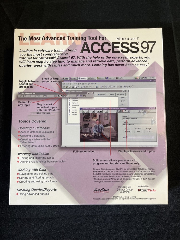 Learn Microsoft ACCESS 97 Introduction Learning CD Windows still FACTORY SEALED