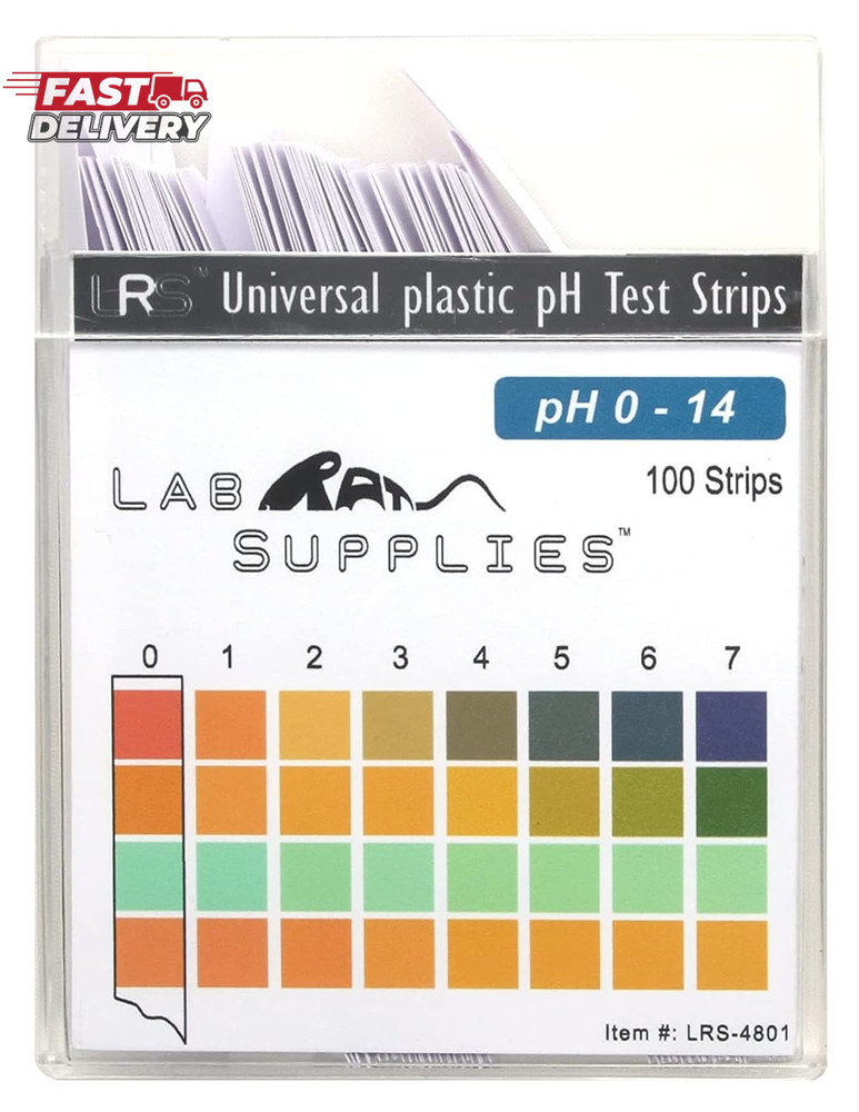 Plastic Ph Test Strips, Universal Application (Ph 0-14), 100 Strips | for Saliva