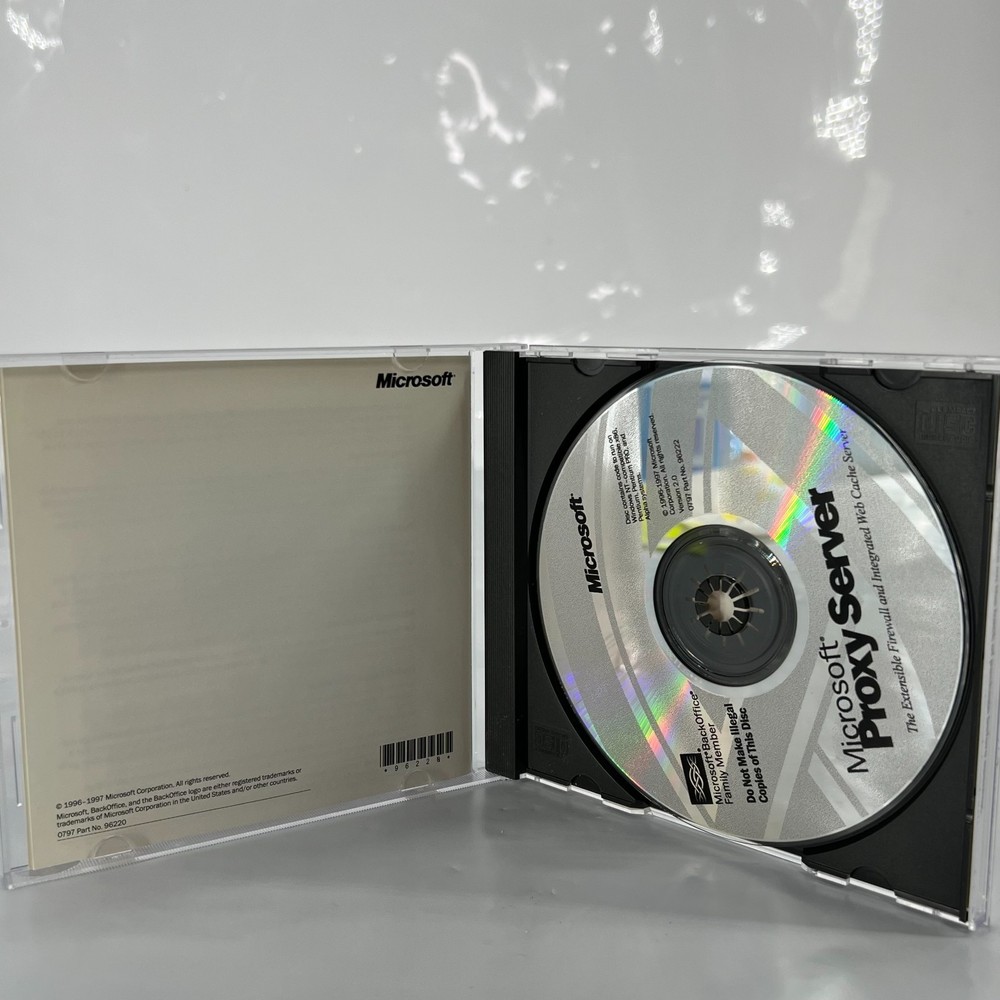 Microsoft Proxy Server 2.0 Firewall and Web Cache Windows NT CD-ROM (1997) w/Key