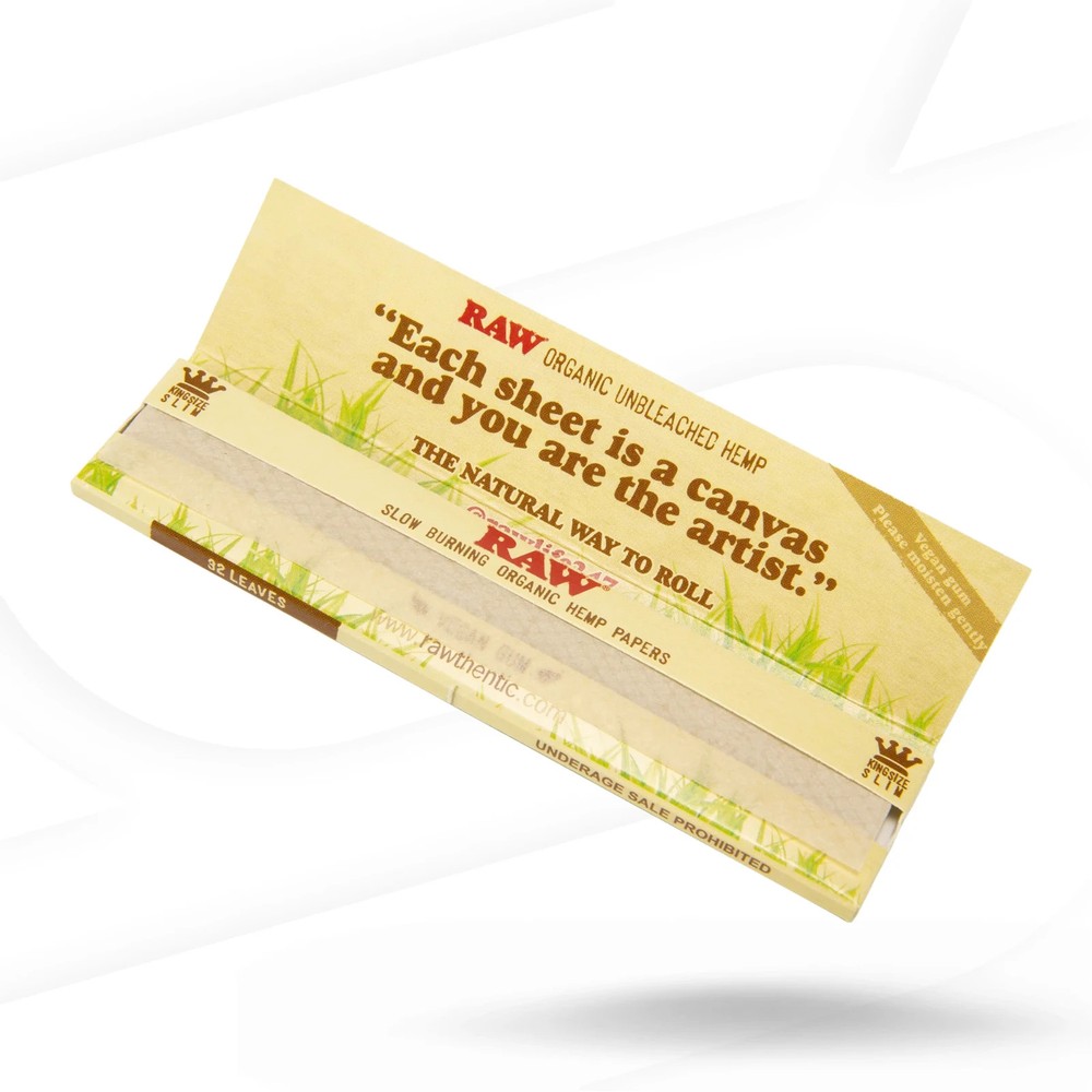 Raw organic hemp king size slim papers - 1 pack(32 per pack)