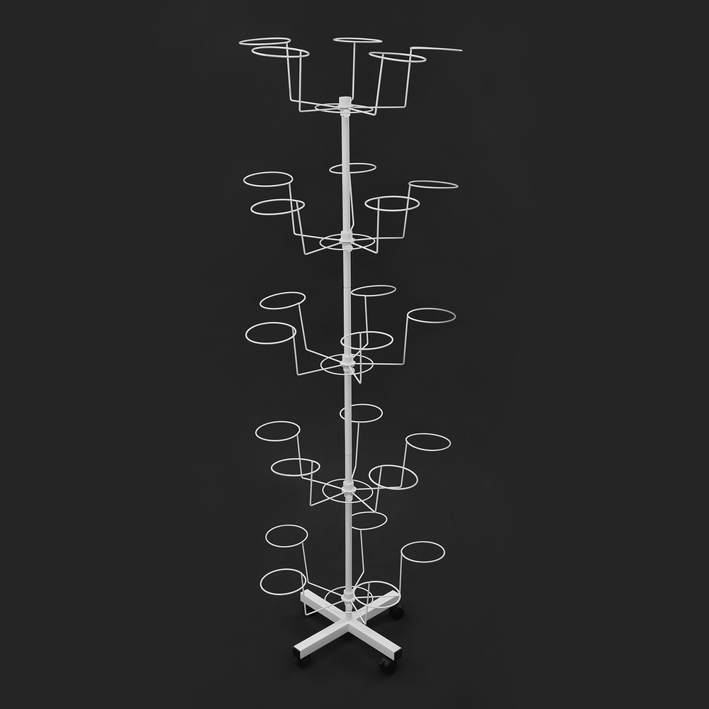 Freestanding Hat Rack Stand, 5-Tier Hats Display Rack, Hat Display Stand White
