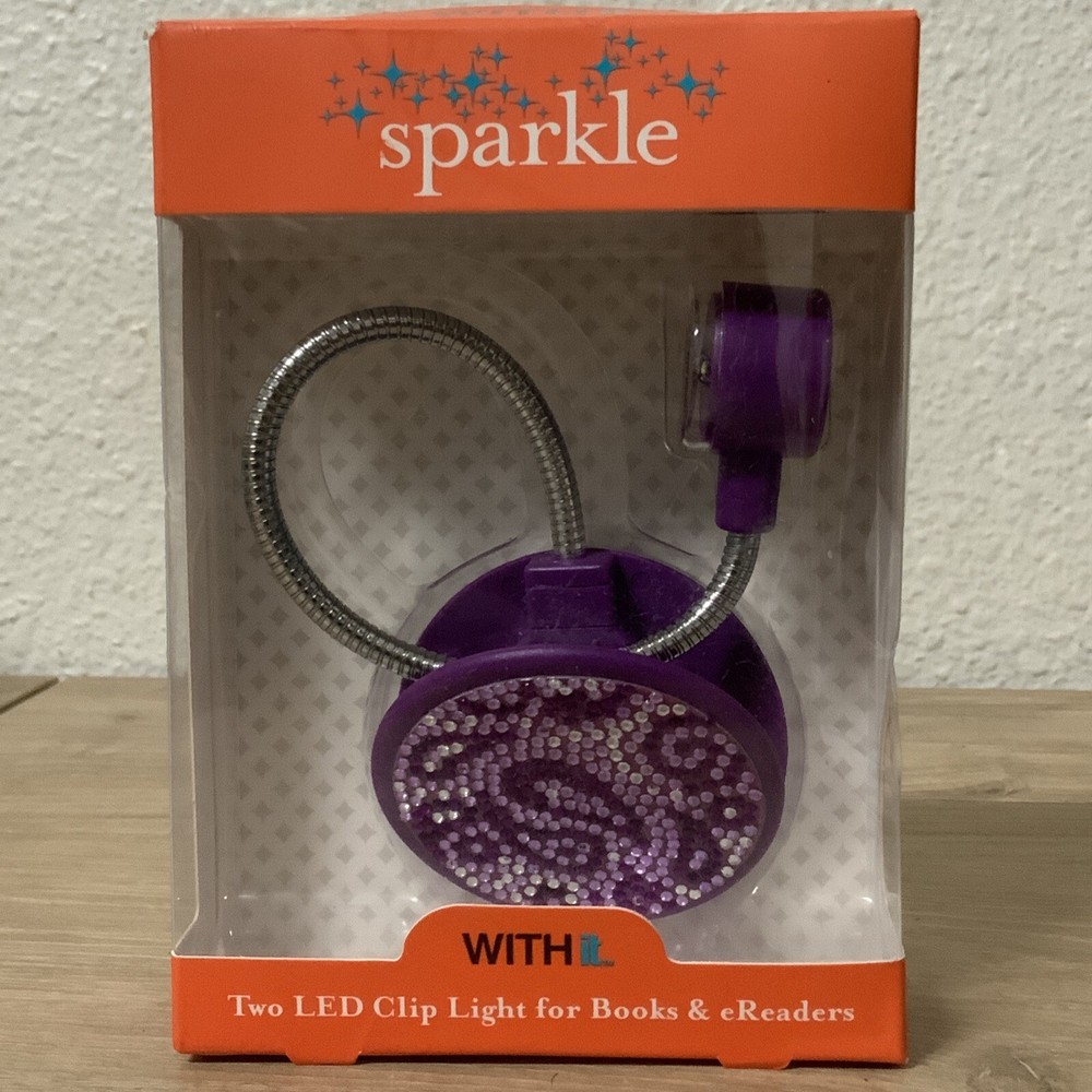 📀 Sparkle WITH iT Two LED Clip Light For Books & EReaders PURPLE