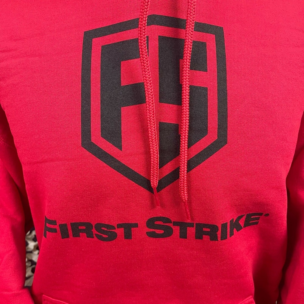 NEW First Strike Pull Over Hooded Sweatshirt - Red - X-Large