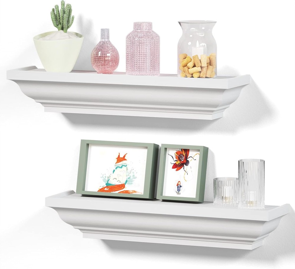 Floating Shees - White Rustic Wall Shees, for Bedroom,