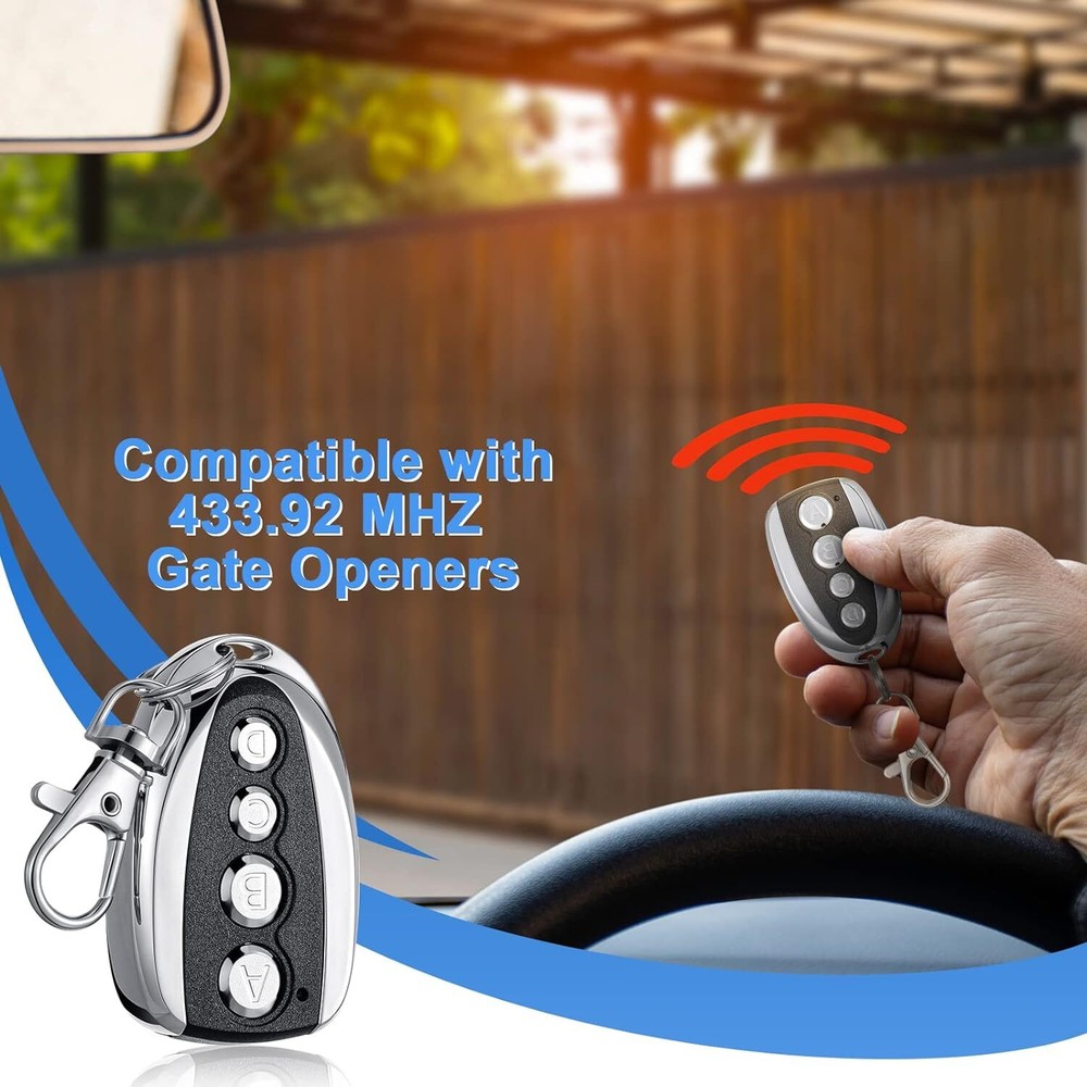 2Pcs 433.92MHz Remote Control Backup Key Sliding Gate Opener Automatic Operator