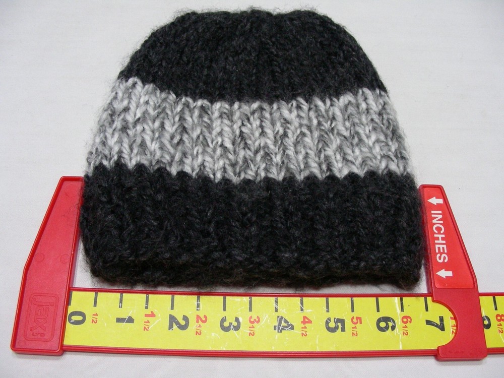 Hand Knitted - Gray - Toddler Size Stocking Cap Beanie Hat!
