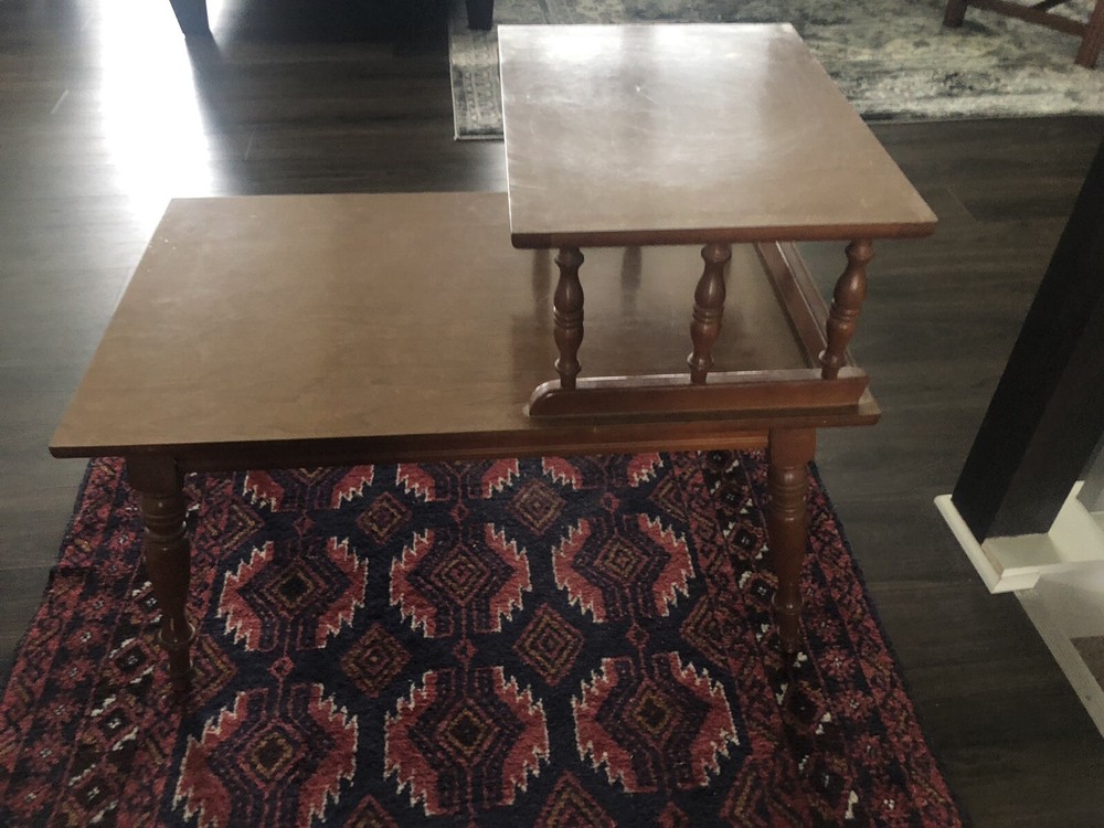 Vintage MCM Two-Tier Rectangular End Table
