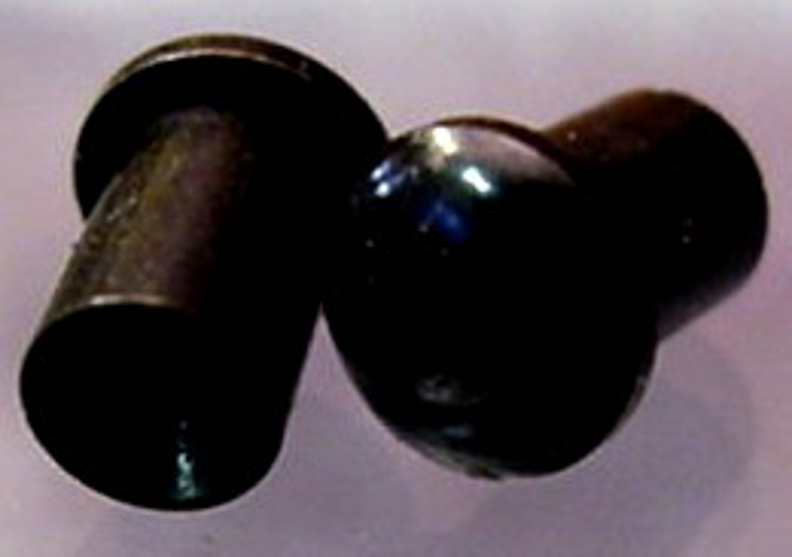 6 SMALL BLACK STRING FERRULES OR BUSHINGS FOR GUITAR