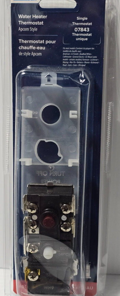 Camco 07843 Single Element Water Heater Thermostat w/ HLC, Apcom Style