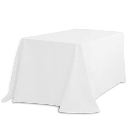 LinenTablecloth 90 x 132-Inch Rectangular 132" x 90" (Rectangular) White