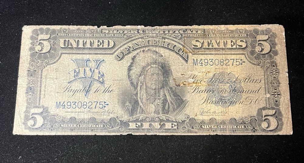 1899 $5 silver certificate indian chief