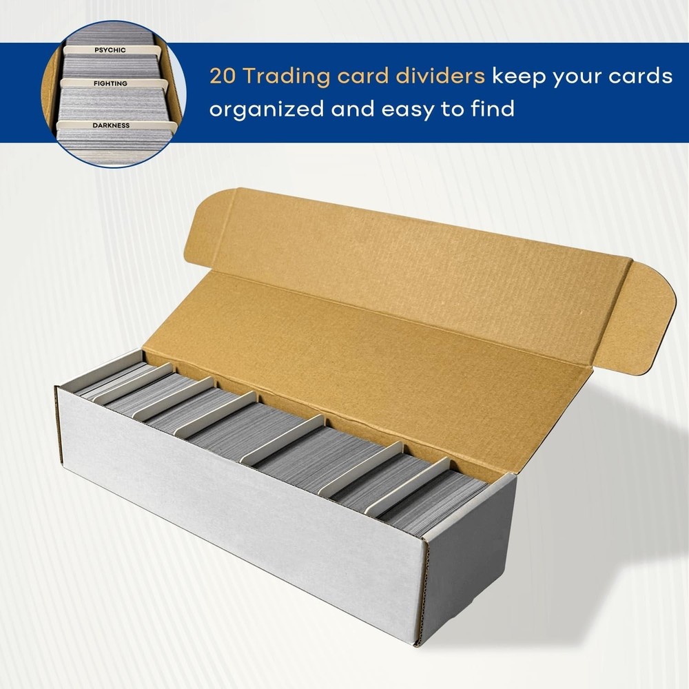 Trading Card Storage Box 6 Pack with Dividers Dustproof Stackable Card Organizer