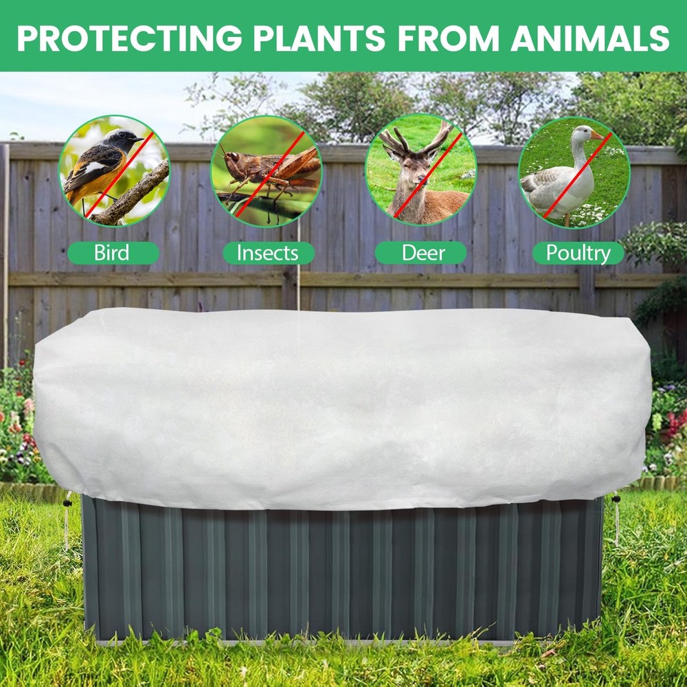 Plant Covers Freeze Protection, 2 Pack 4.1 x 2 x 1.6 ft Rectangular Raised Ga...