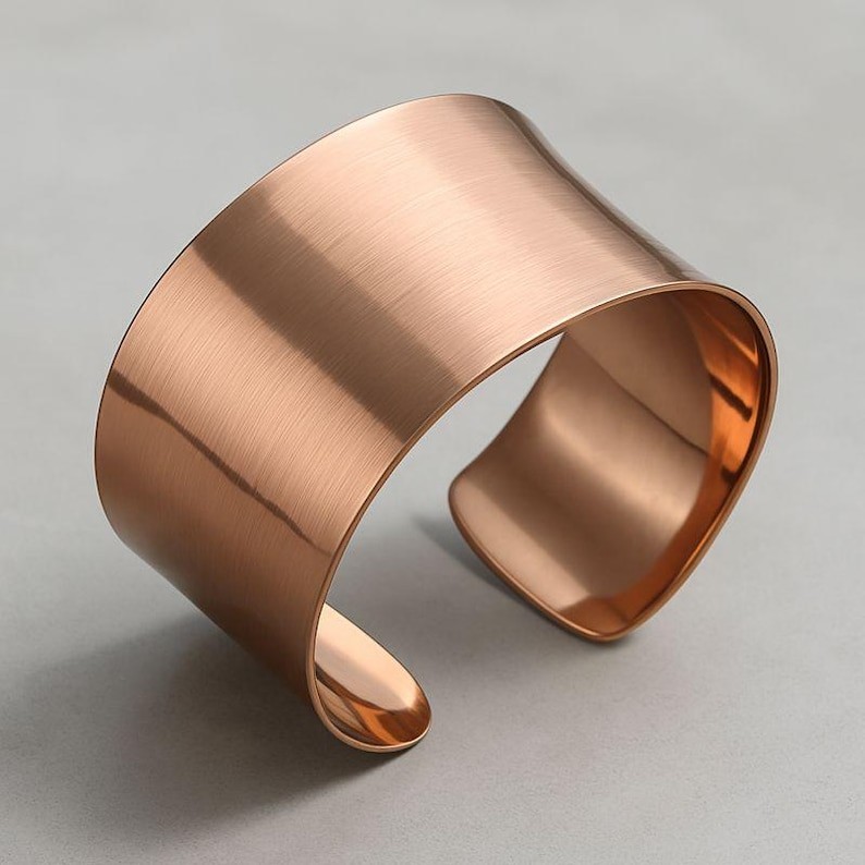 Solid Copper Wide Band Beautiful Handmade Women Adjustable Cuff Bangle, M1590