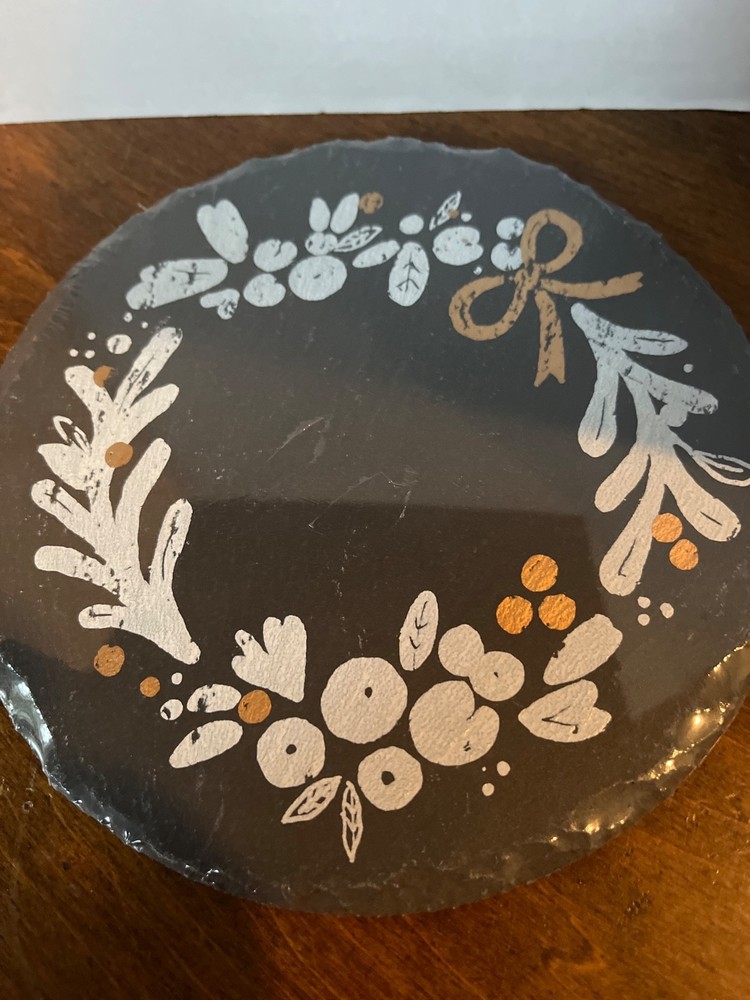 Slate Christmas Mistletoe Hand Painted Macys