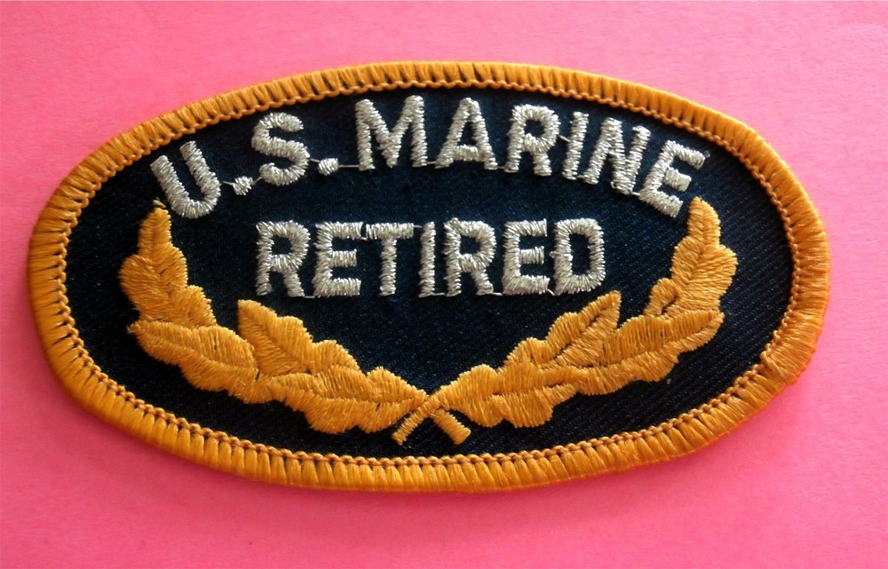 US Marine Retired - New Military Iron-On Patch