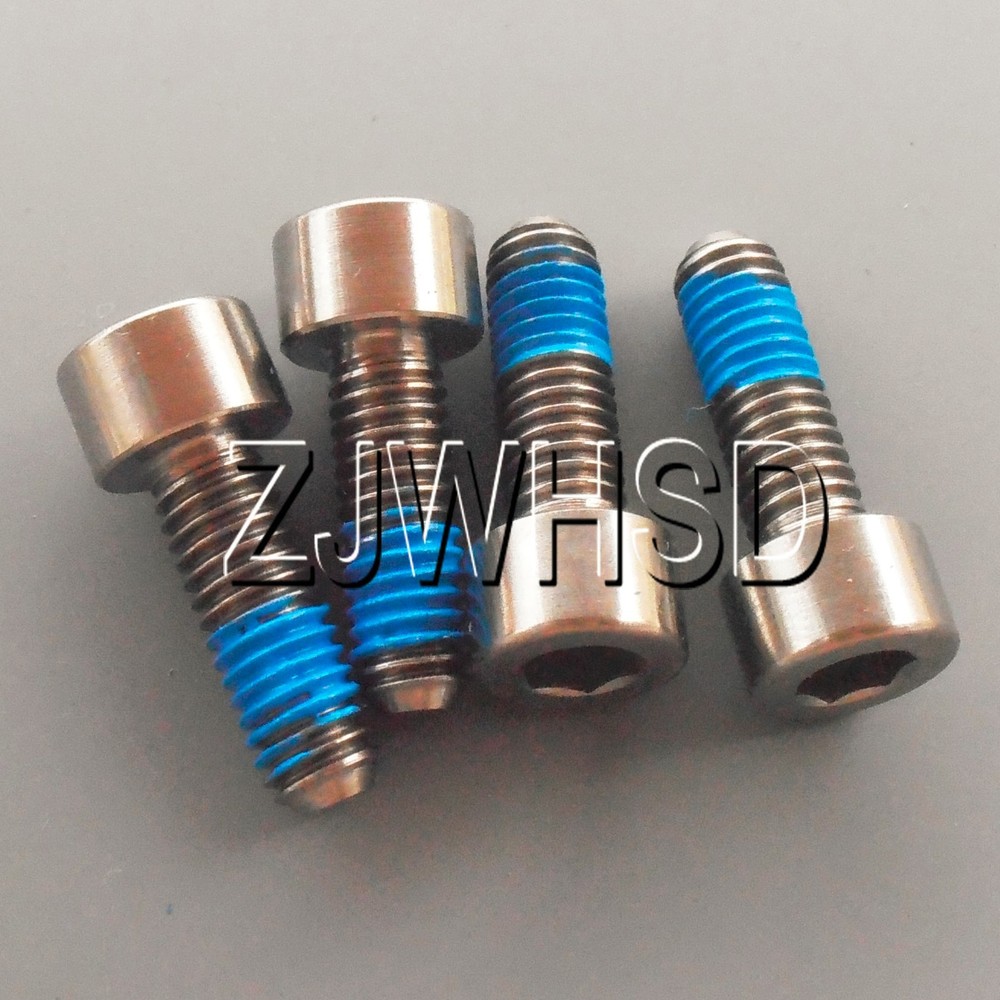 4pcs M6 x 18 Titanium Ti Screw Bolt Allen hex Socket Cap head with ThreadLocker