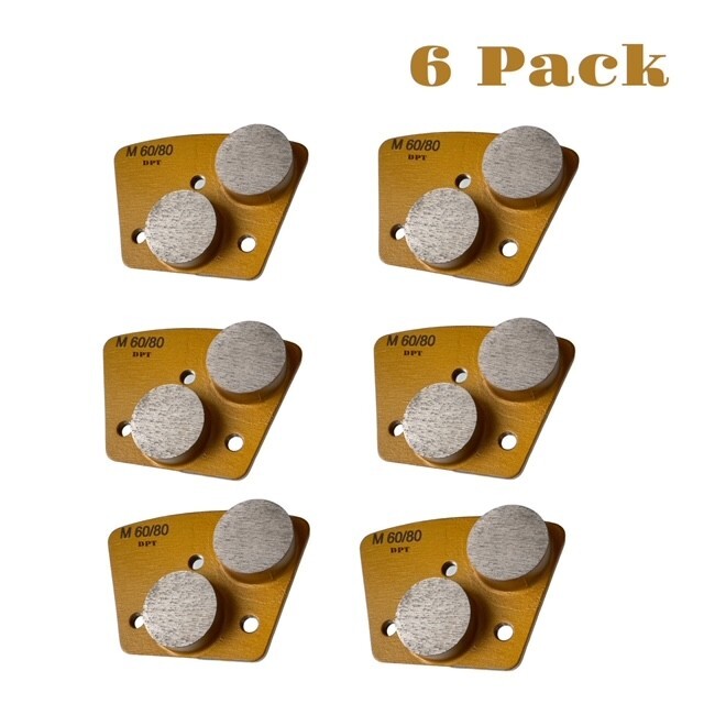 6 Pack Grinding Discs for Bolt-on Grinders Medium Concrete Surface 60 Grit