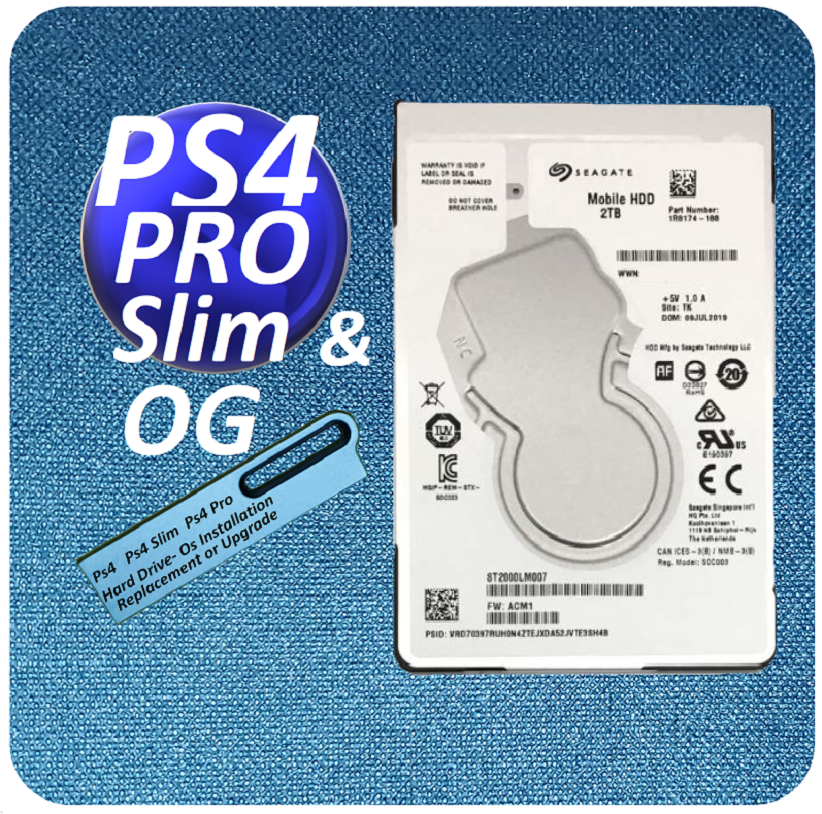PS4 2TB Internal Hard Drive & USB Firmware Installation Drive