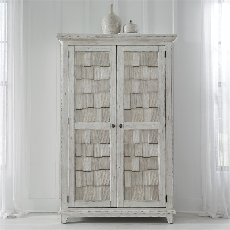 River Place Armoire in Riverstone White