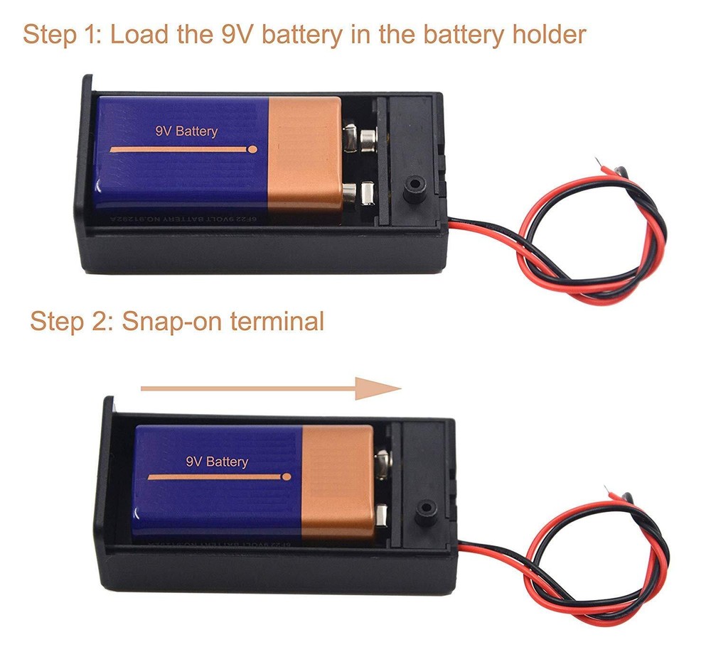 2Pack 9V Battery Holder Case w/ On/Off Switch Widely Used In Student Experiments