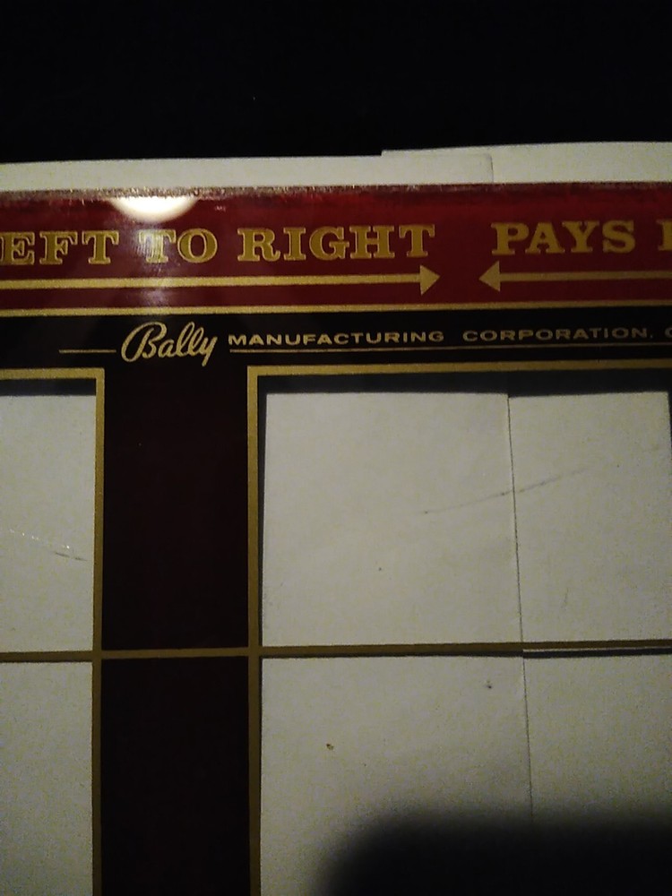 Bally Manufacturing Corp Chicago slot machine replacement face insert glass.