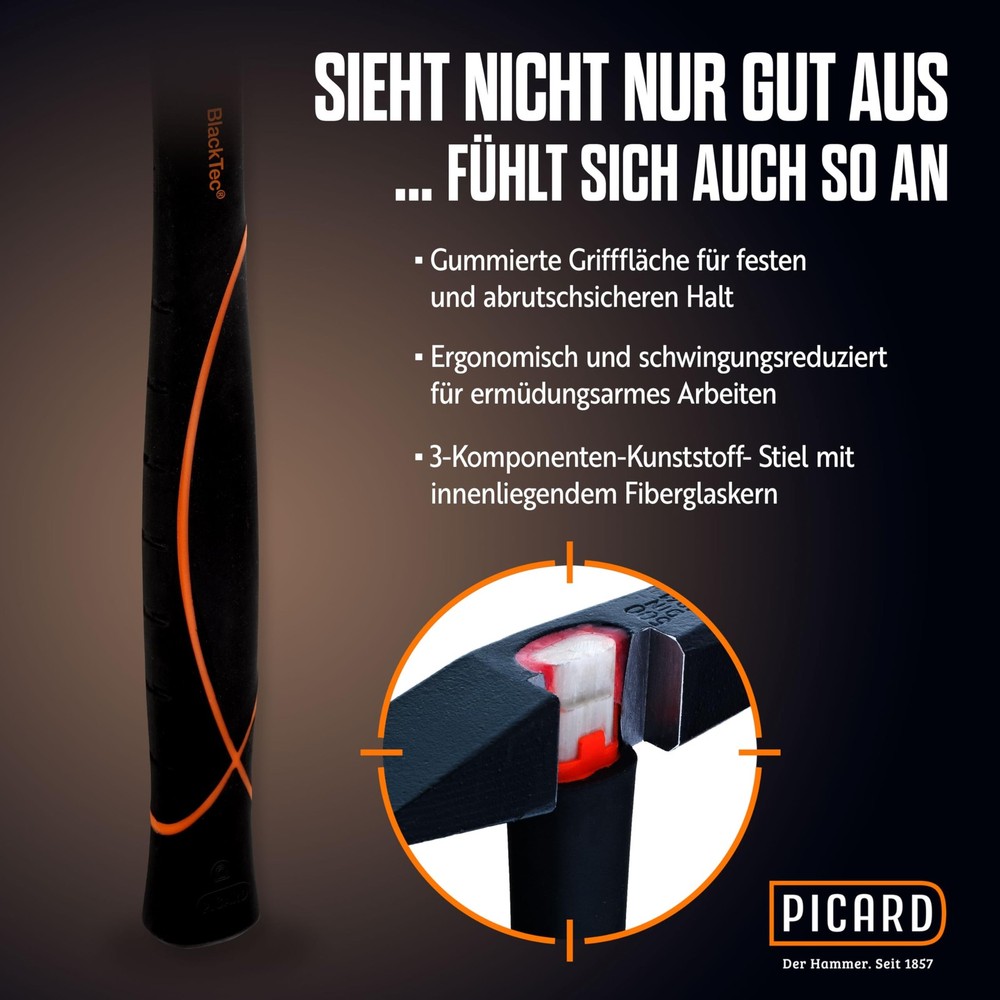 Framing Hammer BlackTec FS No. 327 400g | Ergonomic 3 Component Handle |...