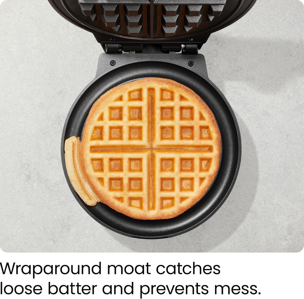 Anti-Overflow Belgian Waffle Maker w/Shade Selector Temperature Control Mess