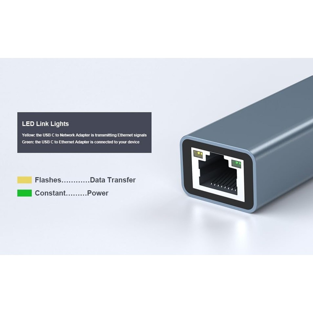 USB-C 3.0 Gigabit Ethernet LAN RJ45 1000Mbps Network Adapter for PC Mac Android