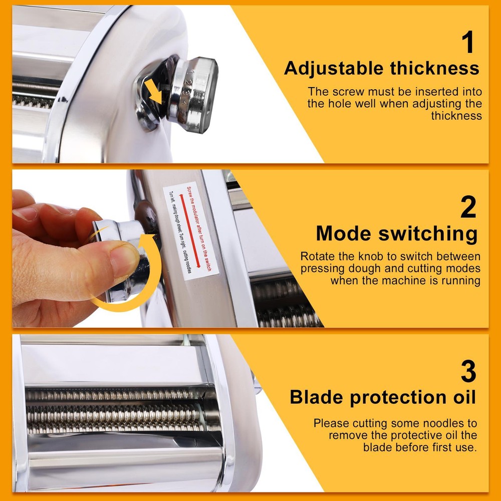 Stainless Steel Electric Pasta Maker Noodle Maker Thickness Adjustable