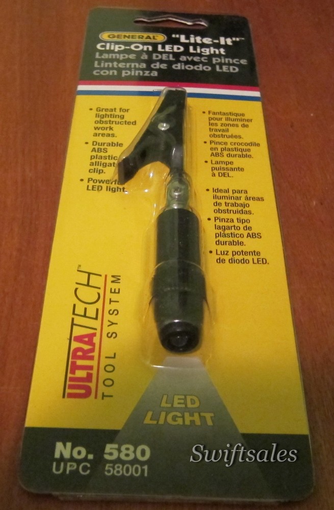 GENERAL Tools 580 - "Lite-It" Clip-On LED Light - Mini Flashlight